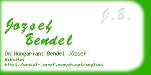 jozsef bendel business card